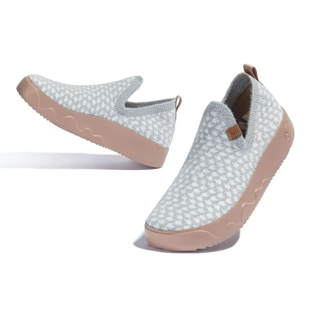 UIN Women's Shoes Knitted Casual Fashion Sneaker (Fuerteventura 1- Heron White)
